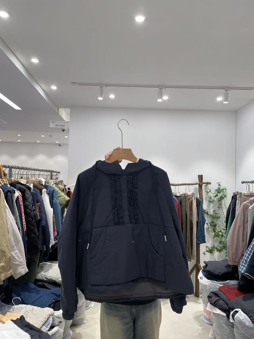 BLOOM東大門㊣實拍女裝新款時尚休閑推薦熱賣25秋冬夾克褶皺棉BLOOM-S夾克圖色3