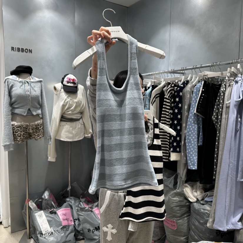 RIBBON韓國直郵㊣女士新品熱賣25秋冬職業休閑時尚吊帶背心RIBBON吊帶/背心圖色3