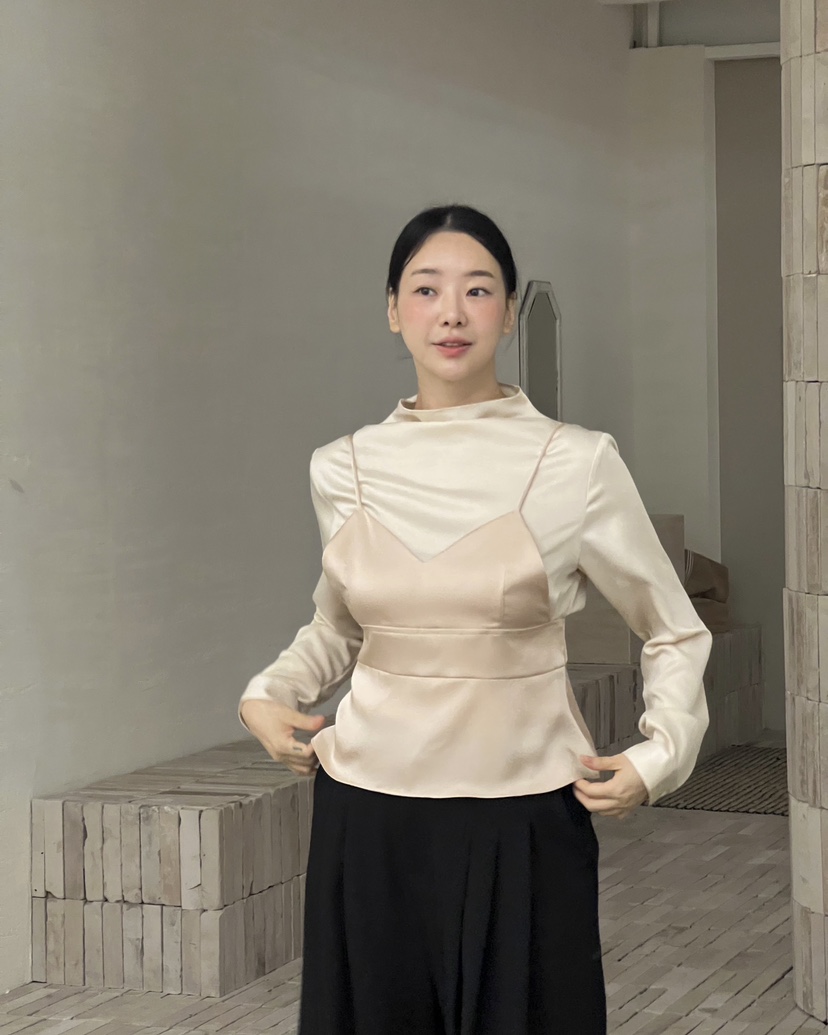 VERNI東大門㊣實拍女士新款25秋冬職業時尚推薦吊帶背心緞面VERNI吊帶/背心