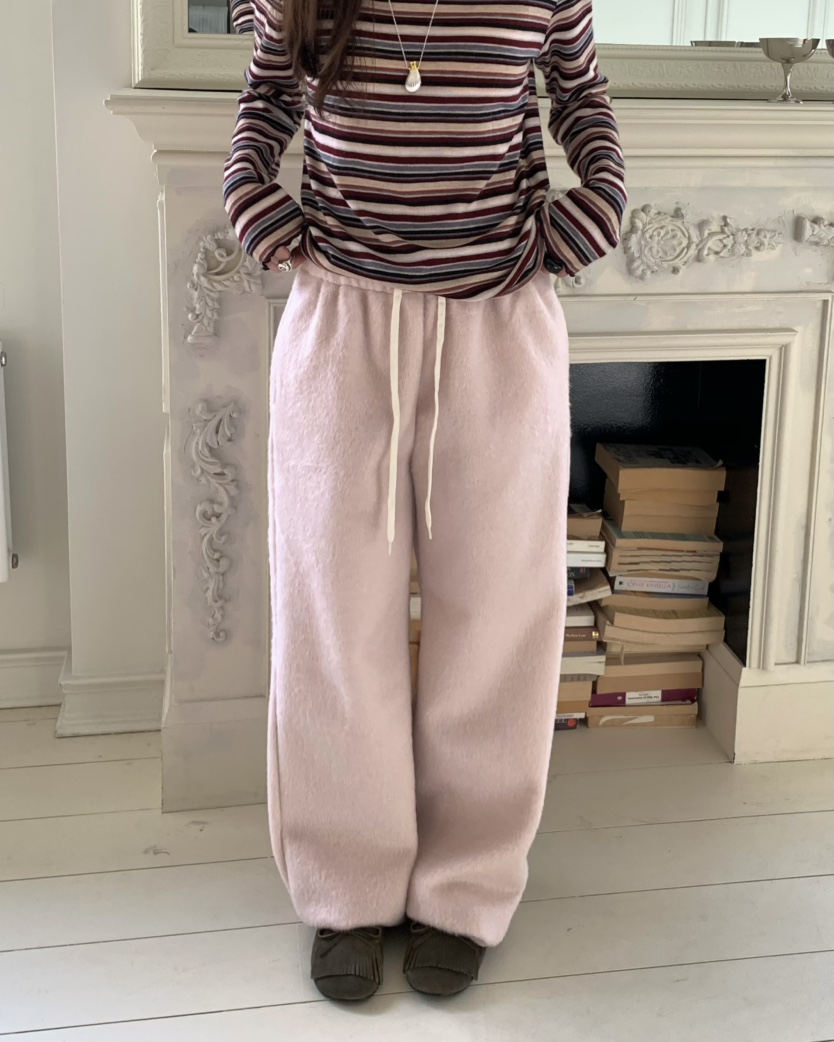 PEBBLE東大門㊣直郵女士新品人氣休閑推薦25秋冬休閑褲馬海毛PEBBLE/LAYER休閑褲