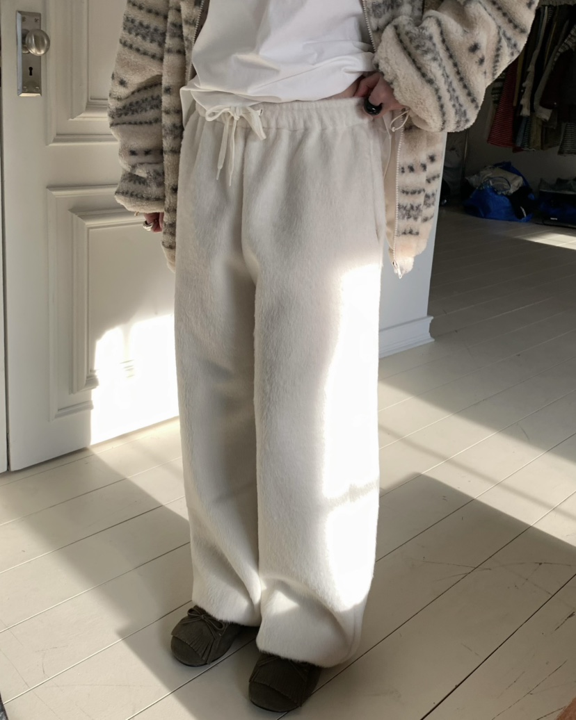 PEBBLE東大門㊣直郵女士新品人氣休閑推薦25秋冬休閑褲馬海毛PEBBLE/LAYER休閑褲