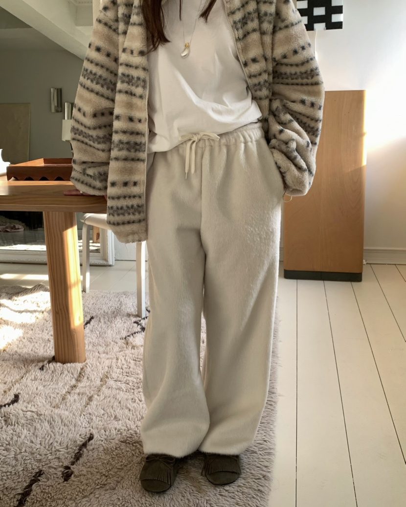 PEBBLE東大門㊣直郵女士新品人氣休閑推薦25秋冬休閑褲馬海毛PEBBLE/LAYER休閑褲