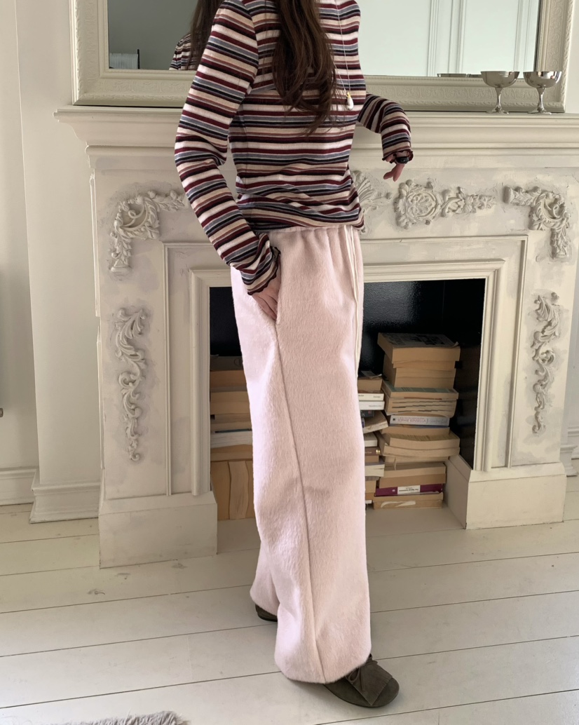 PEBBLE東大門㊣直郵女士新品人氣休閑推薦25秋冬休閑褲馬海毛PEBBLE/LAYER休閑褲