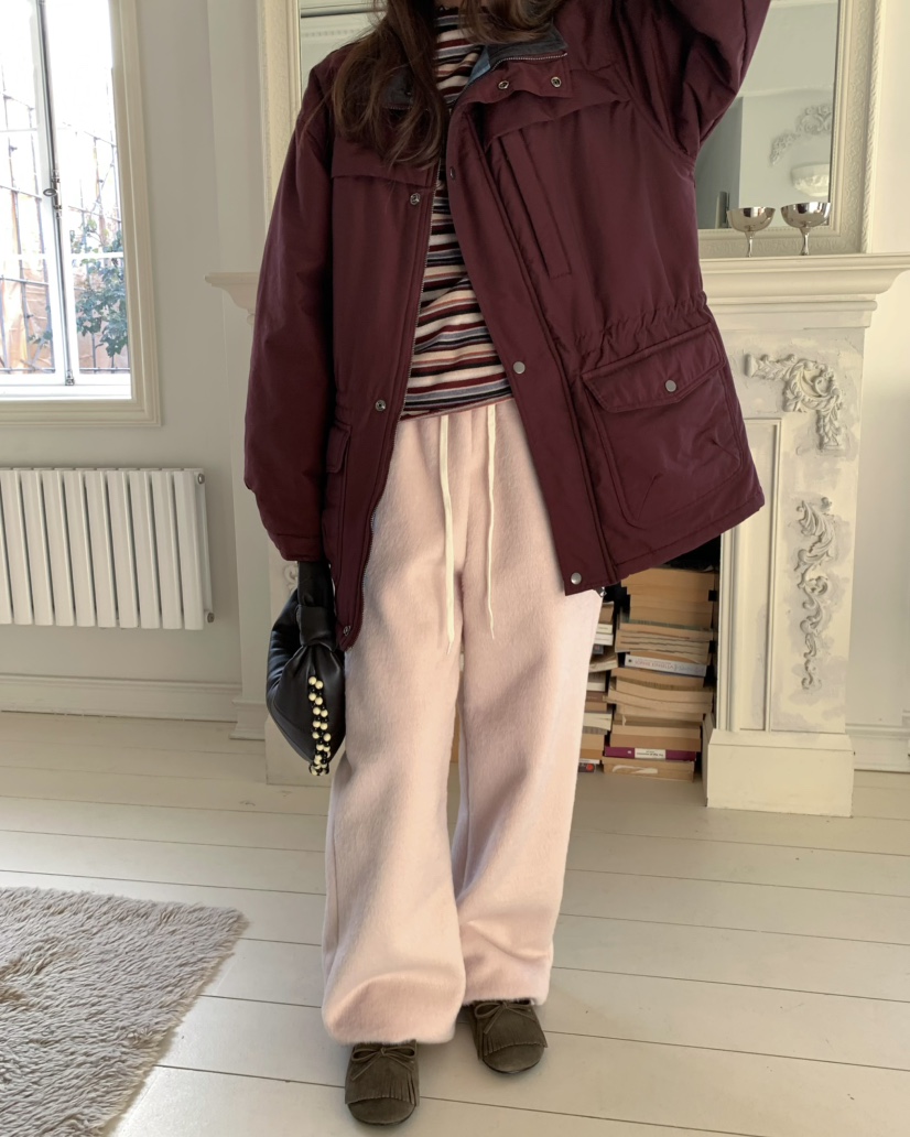 PEBBLE東大門㊣直郵女士新品人氣休閑推薦25秋冬休閑褲馬海毛PEBBLE/LAYER休閑褲