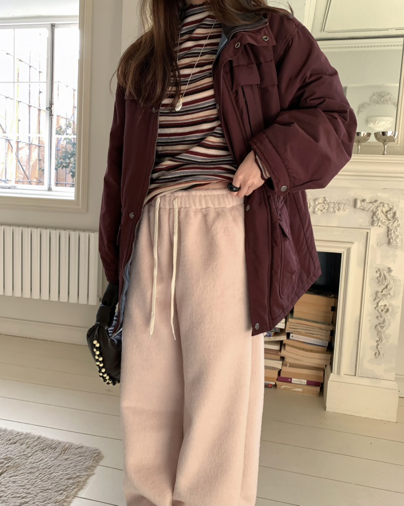 PEBBLE東大門㊣直郵女士新品人氣休閑推薦25秋冬休閑褲馬海毛PEBBLE/LAYER休閑褲