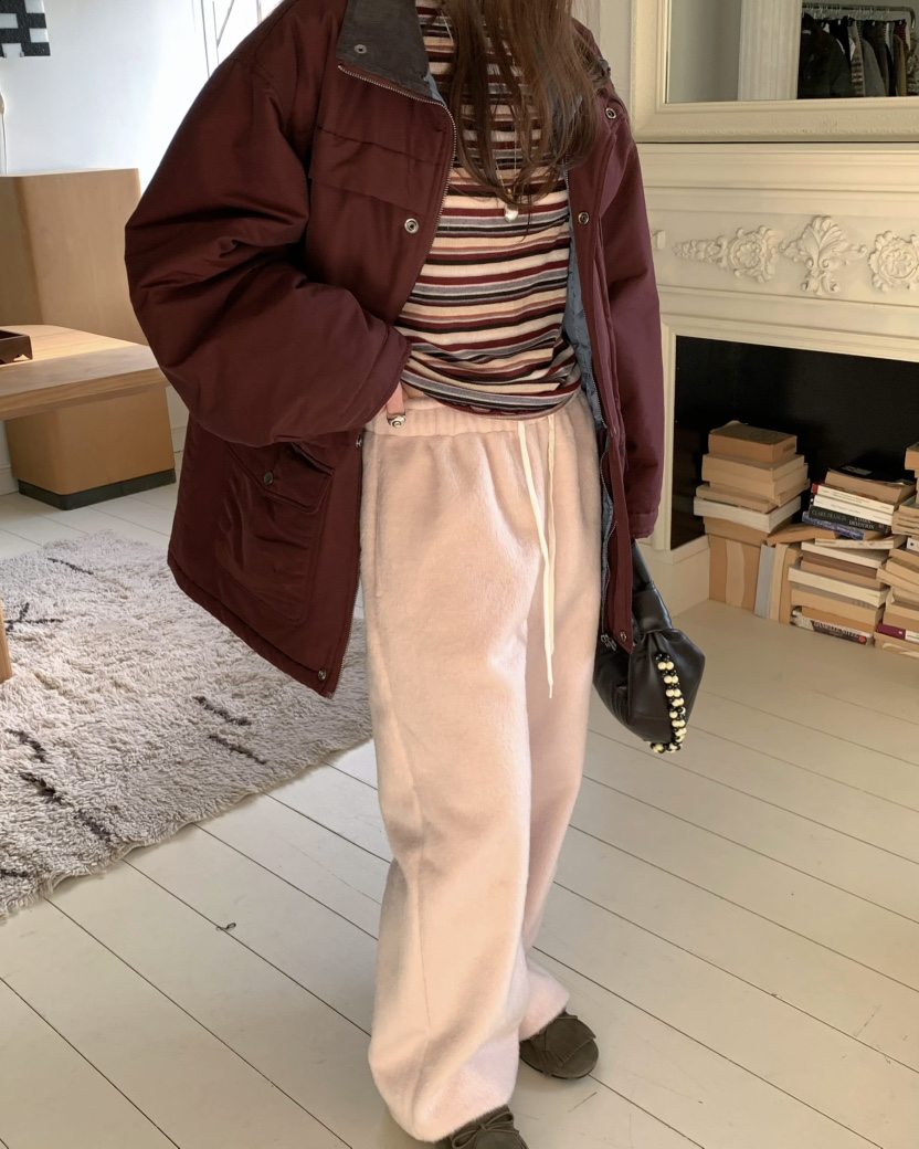 PEBBLE東大門㊣直郵女士新品人氣休閑推薦25秋冬休閑褲馬海毛PEBBLE/LAYER休閑褲