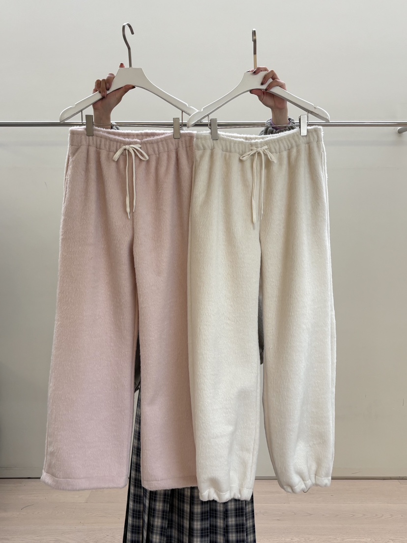 PEBBLE東大門㊣直郵女士新品人氣休閑推薦25秋冬休閑褲馬海毛PEBBLE/LAYER休閑褲