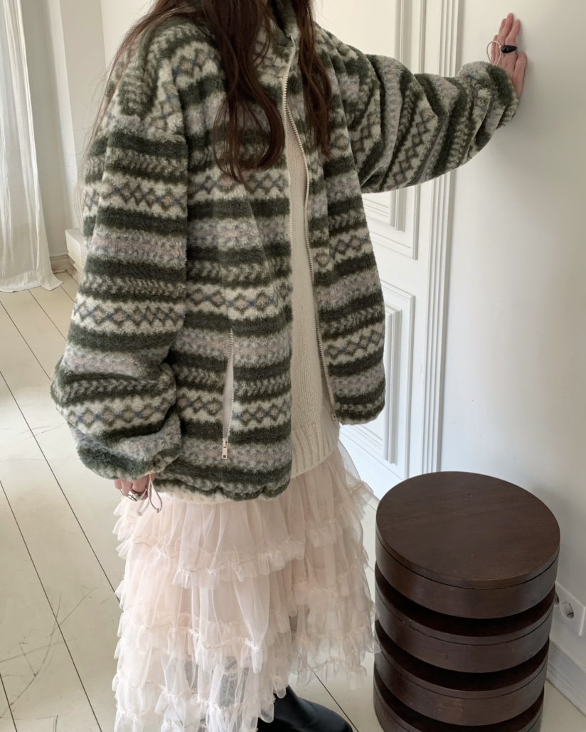 PEBBLE東大門㊣實拍女裝新款25秋冬人氣休閑推薦熱賣夾克羊毛PEBBLE/LAYER夾克