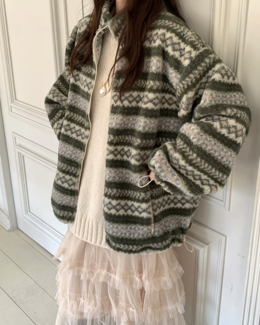 PEBBLE東大門㊣實拍女裝新款25秋冬人氣休閑推薦熱賣夾克羊毛PEBBLE/LAYER夾克