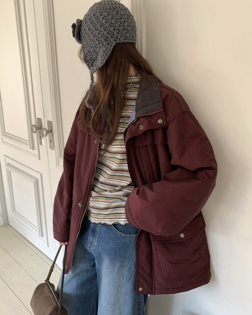 PEBBLE韓國代購㊣女士新款職業時尚25秋冬人氣短款棉服棉質絨PEBBLE/LAYER短款棉服