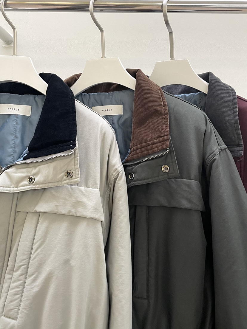 PEBBLE韓國代購㊣女士新款職業時尚25秋冬人氣短款棉服棉質絨PEBBLE/LAYER短款棉服