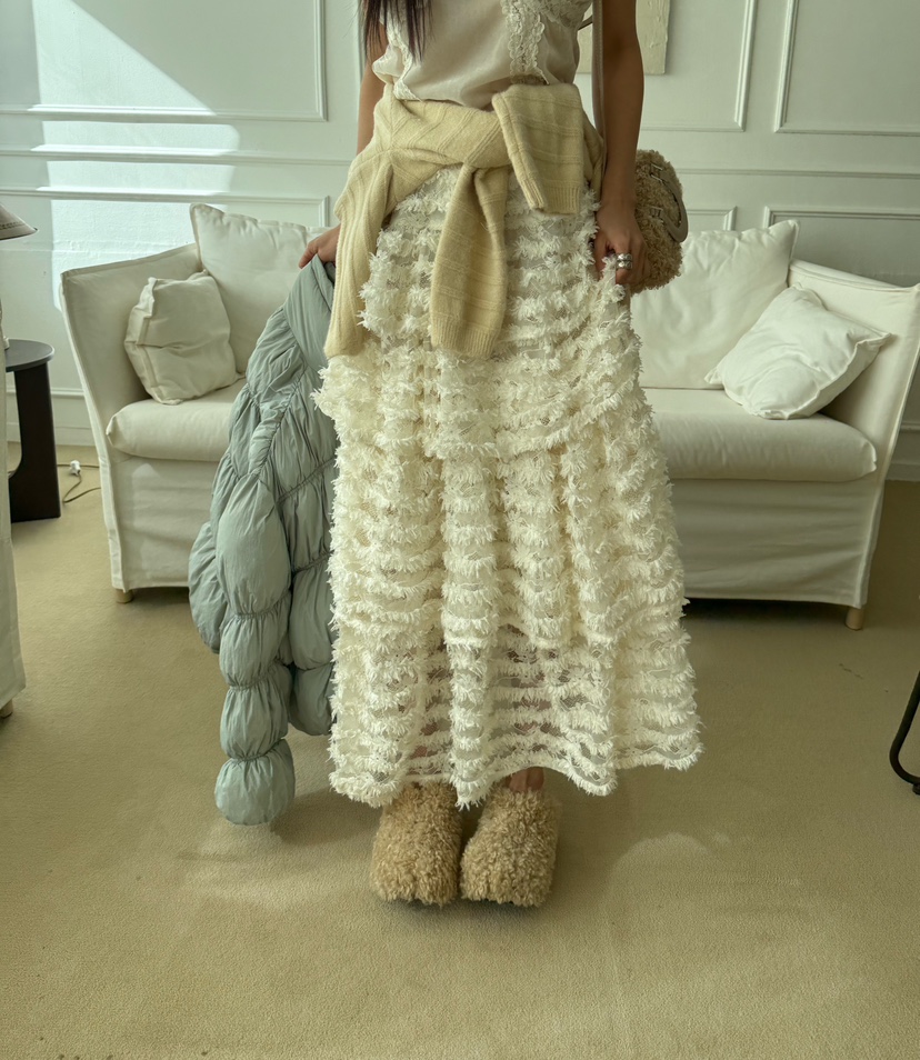 DENVER韓國直郵㊣女裝新款休閑熱賣時尚25秋冬職業長裙蕾絲DENVER長裙