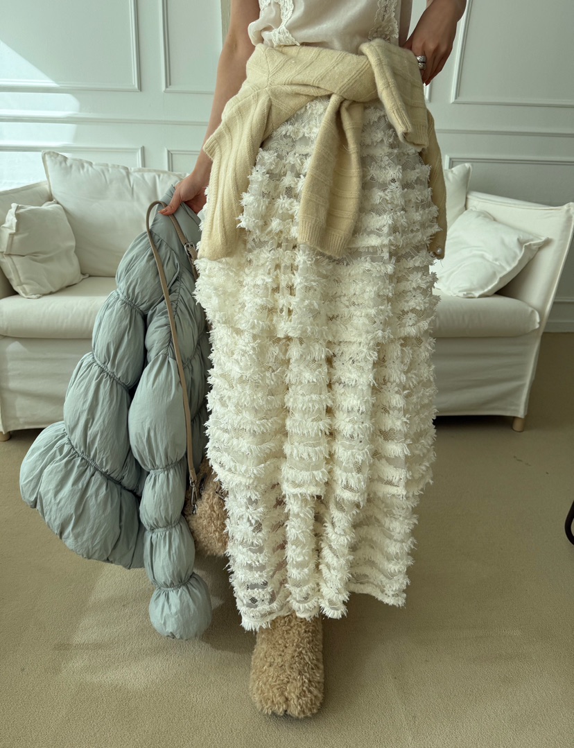 DENVER韓國直郵㊣女裝新款休閑熱賣時尚25秋冬職業長裙蕾絲DENVER長裙