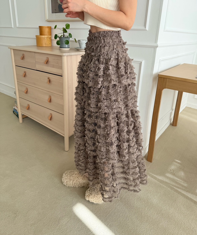 DENVER韓國直郵㊣女裝新款休閑熱賣時尚25秋冬職業長裙蕾絲DENVER長裙