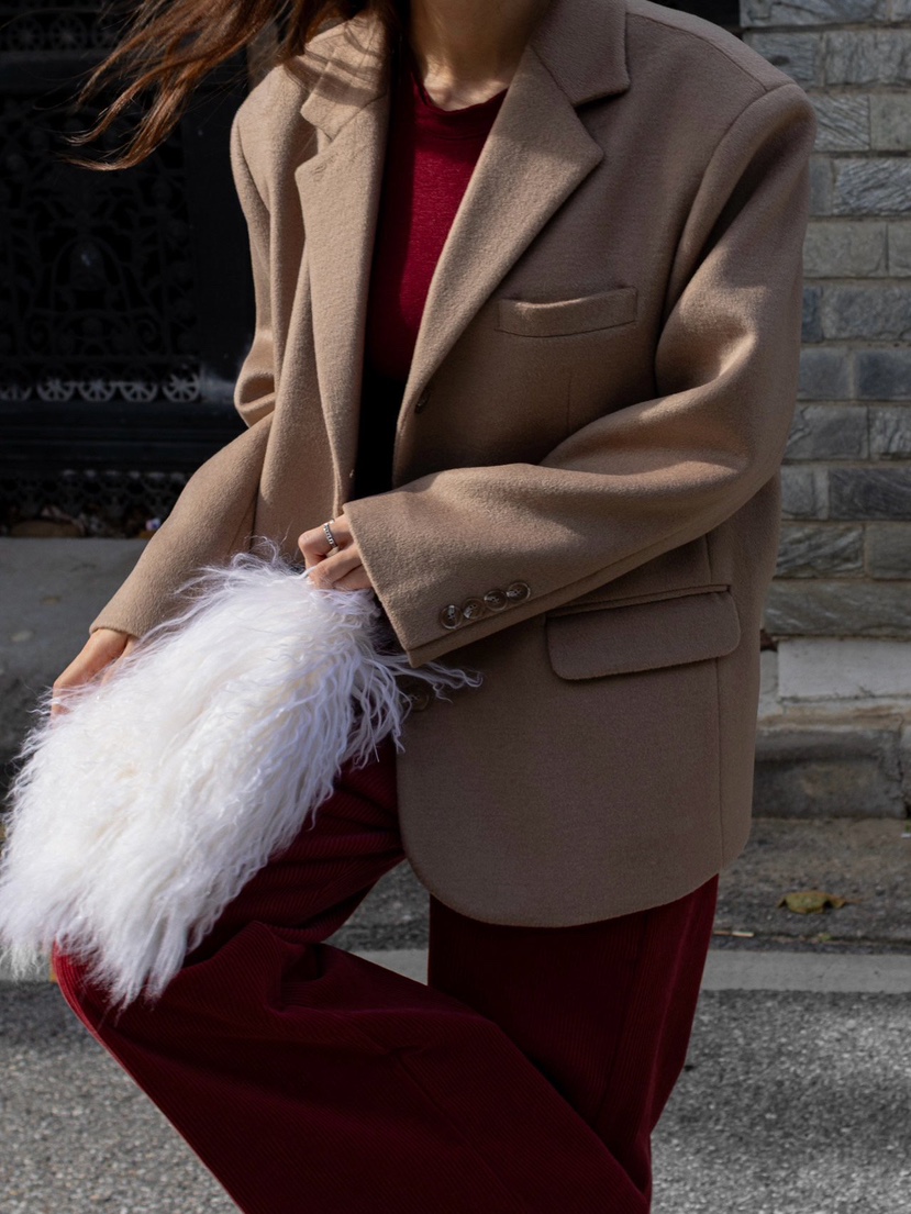 INSSENSE-A東大門㊣代購女士新品熱賣推薦職業時尚夾克羊毛INSSENSE-A夾克