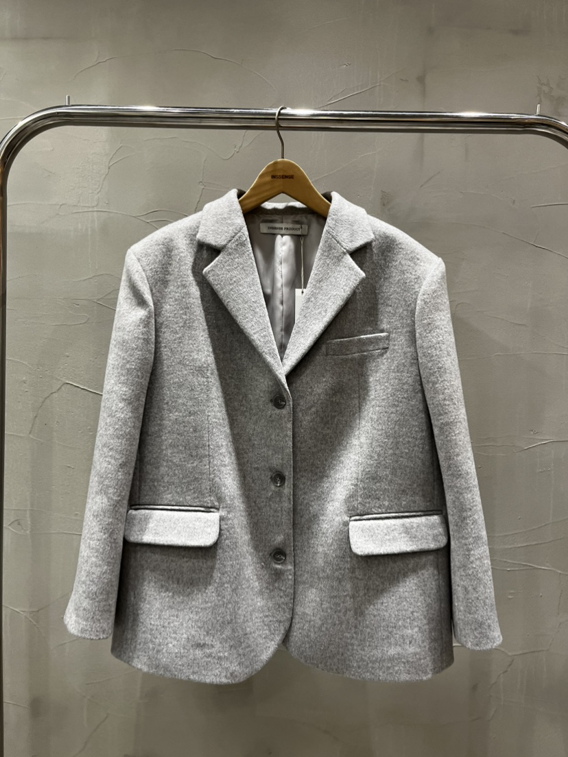 INSSENSE-A東大門㊣代購女士新品熱賣推薦職業時尚夾克羊毛INSSENSE-A夾克圖色1