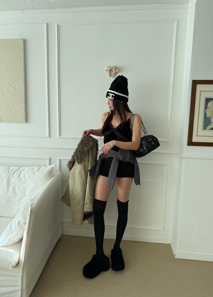 DENVER東大門㊣代購女士新款熱賣人氣職業25秋冬吊帶背心蕾絲DENVER吊帶/背心