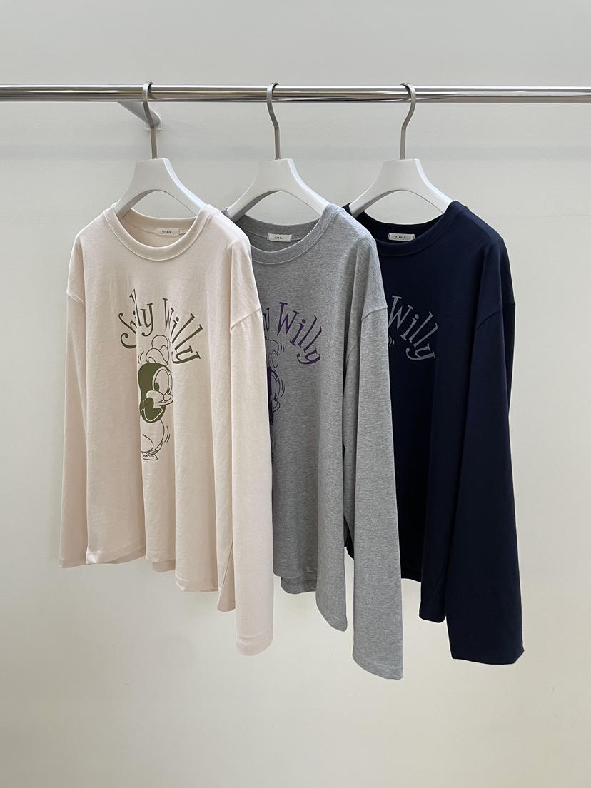 PEBBLE韓國代購㊣女裝新品推薦25秋冬時尚休閑熱賣人氣長袖T恤PEBBLE/LAYER長袖T恤