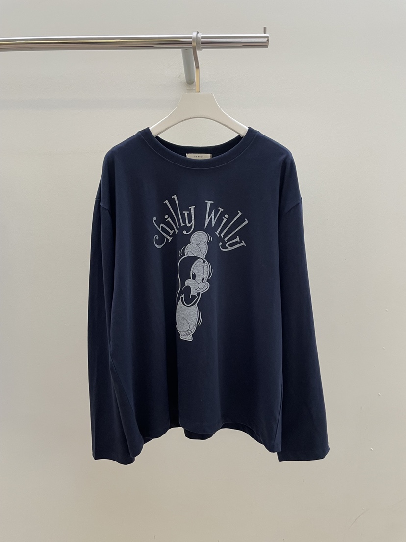 PEBBLE韓國代購㊣女裝新品推薦25秋冬時尚休閑熱賣人氣長袖T恤PEBBLE/LAYER長袖T恤圖色1