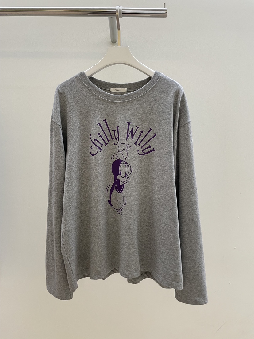 PEBBLE韓國代購㊣女裝新品推薦25秋冬時尚休閑熱賣人氣長袖T恤PEBBLE/LAYER長袖T恤圖色2