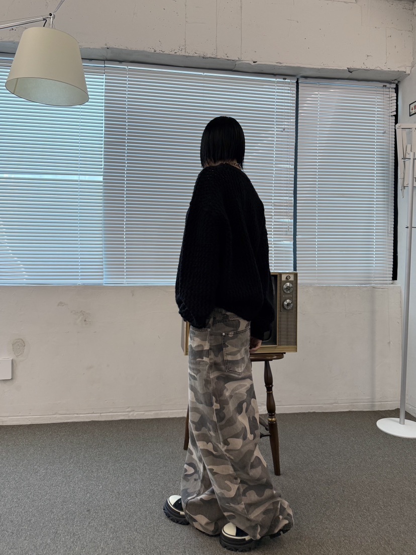 SEEOT東大門㊣直郵女裝新款職業熱賣牛仔褲男女同款水洗迷彩SEEOT牛仔褲