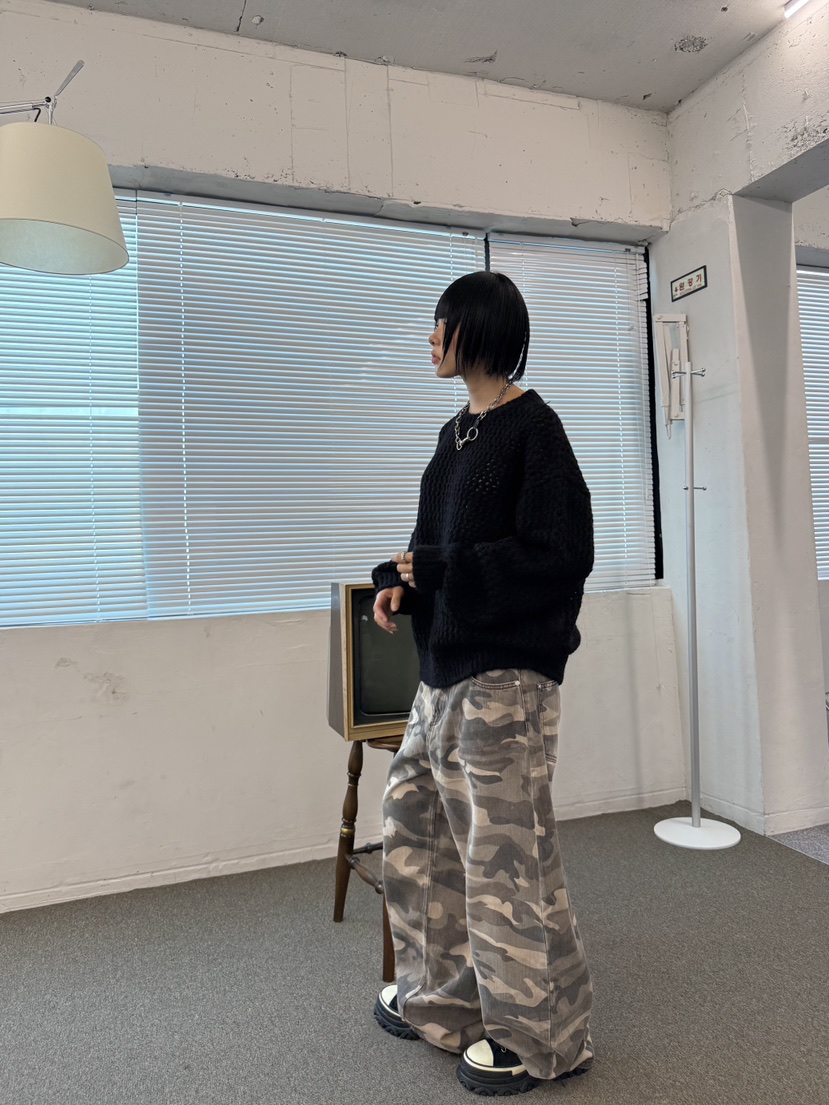 SEEOT東大門㊣直郵女裝新款職業熱賣牛仔褲男女同款水洗迷彩SEEOT牛仔褲