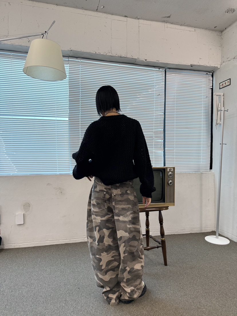 SEEOT東大門㊣直郵女裝新款職業熱賣牛仔褲男女同款水洗迷彩SEEOT牛仔褲