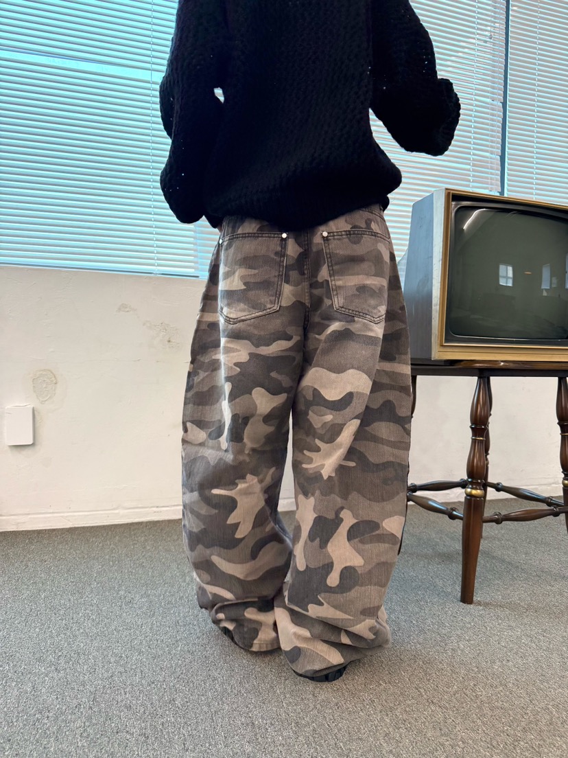 SEEOT東大門㊣直郵女裝新款職業熱賣牛仔褲男女同款水洗迷彩SEEOT牛仔褲