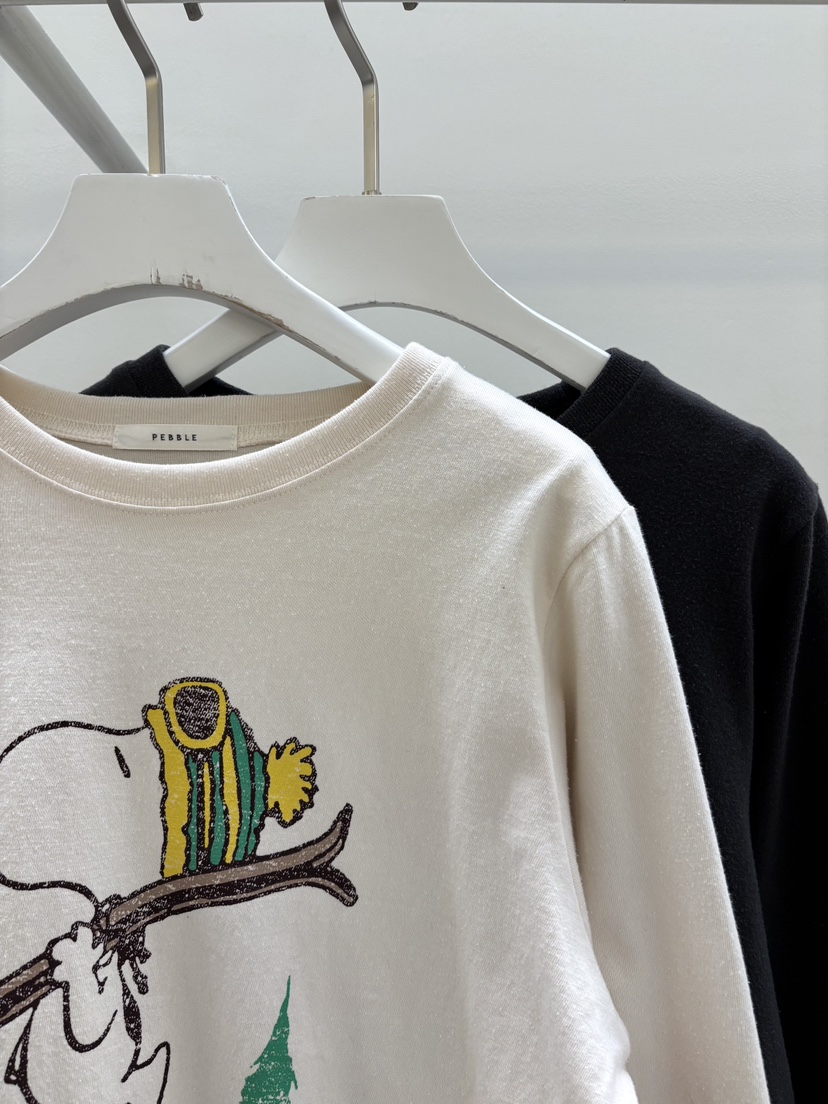 PEBBLE韓國直郵㊣女士新款25秋冬時尚推薦休閑長袖T恤史努比PEBBLE/LAYER長袖T恤