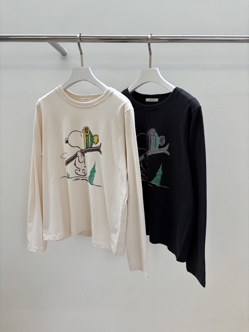 PEBBLE韓國直郵㊣女士新款25秋冬時尚推薦休閑長袖T恤史努比PEBBLE/LAYER長袖T恤