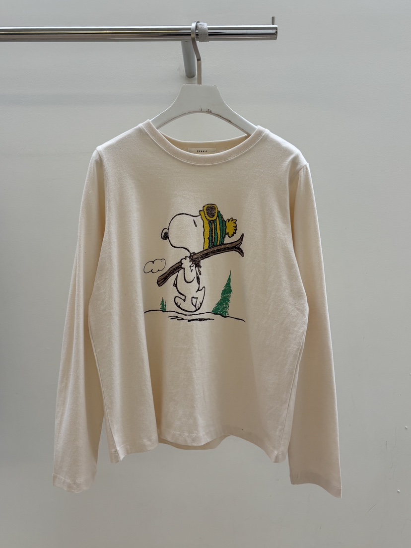 PEBBLE韓國直郵㊣女士新款25秋冬時尚推薦休閑長袖T恤史努比PEBBLE/LAYER長袖T恤圖色2