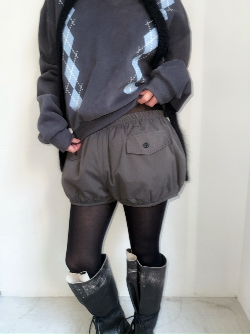 AWESOMESAUCE東大門㊣實拍女裝新品25秋冬人氣推薦熱賣短褲AWESOME SAUCE短褲圖色1