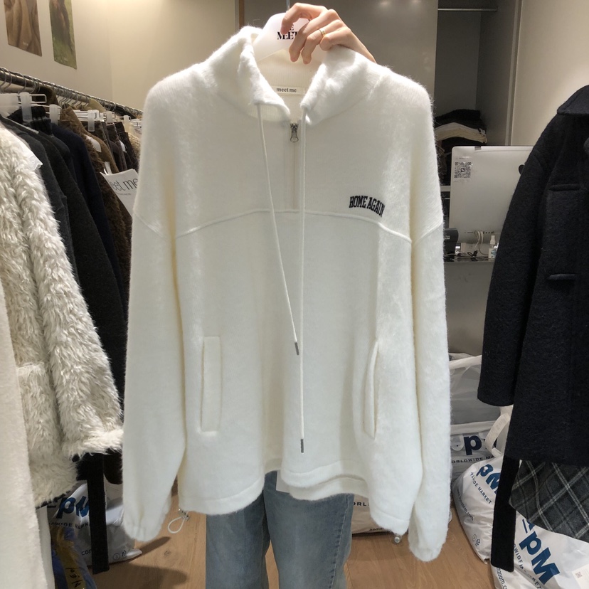 MEET ME東大門㊣實拍女士新品25秋冬時尚職業休閑衛衣拉鏈MEET ME衛衣圖色1