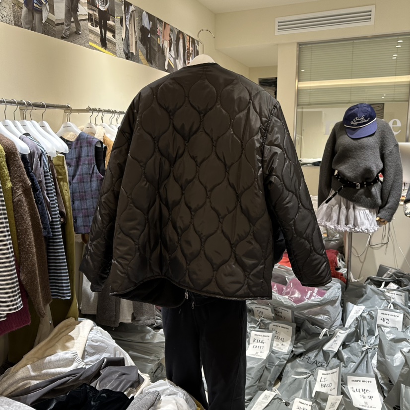 MOREMORE東大門㊣實拍女裝新款熱賣推薦休閑夾克兩面穿絎縫more more夾克