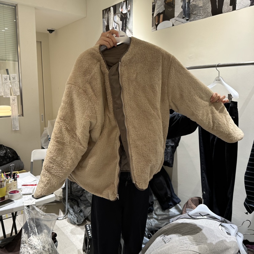 MOREMORE東大門㊣實拍女裝新款熱賣推薦休閑夾克兩面穿絎縫more more夾克