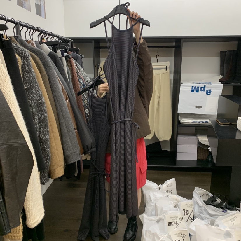 UNANSWERED-MYSTERY東大門㊣直郵女裝新品熱賣連衣裙含腰繩UNANSWERED-MYSTERY連衣裙圖色2