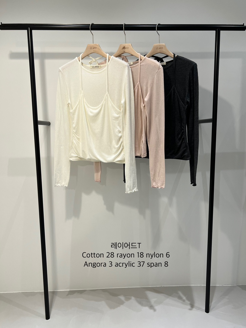 CLAFO東大門㊣實拍女士新品熱賣25秋冬人氣職業長袖T恤假兩件CLAFO長袖T恤