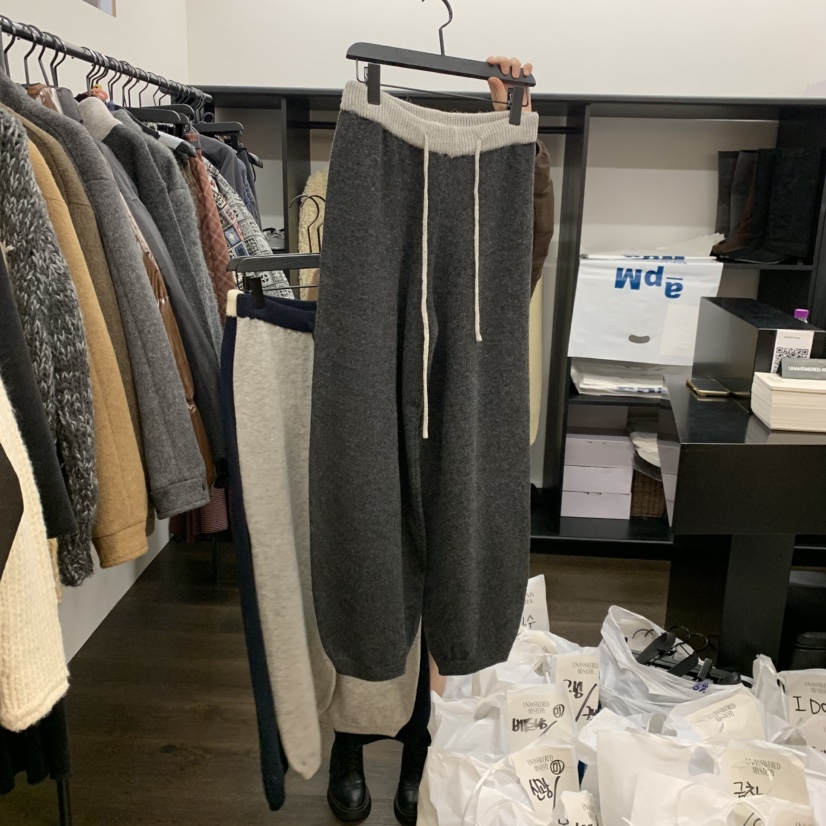 UNANSWERED-MYSTERY東大門㊣實拍女裝新品時尚人氣休閑褲羊毛UNANSWERED-MYSTERY休閑褲圖色2