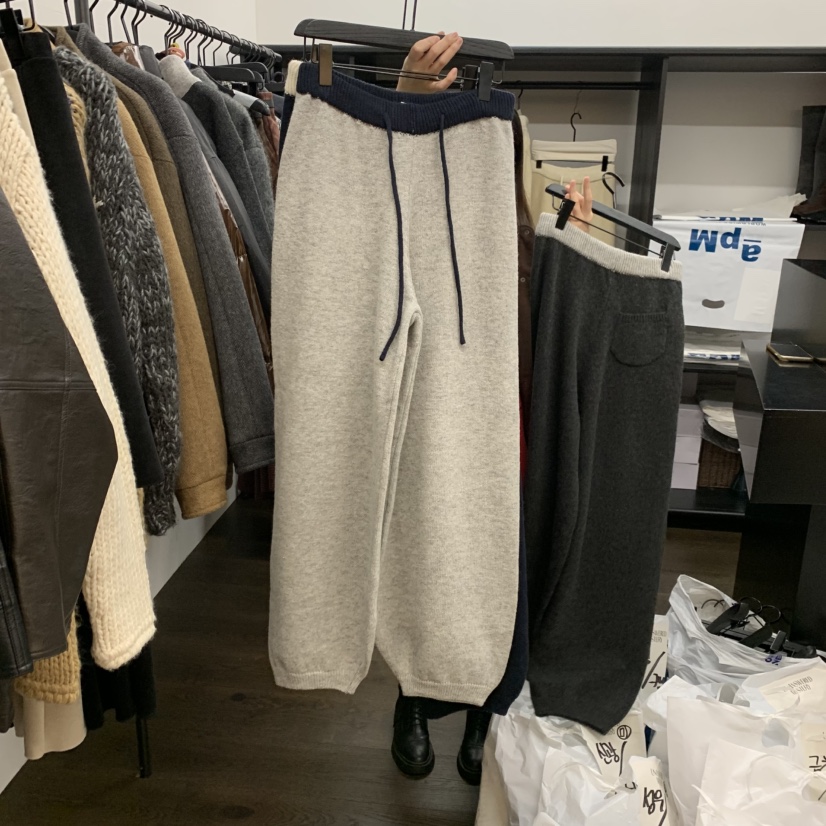 UNANSWERED-MYSTERY東大門㊣實拍女裝新品時尚人氣休閑褲羊毛UNANSWERED-MYSTERY休閑褲圖色3