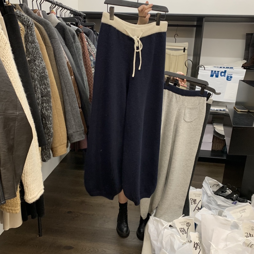 UNANSWERED-MYSTERY東大門㊣實拍女裝新品時尚人氣休閑褲羊毛UNANSWERED-MYSTERY休閑褲圖色4