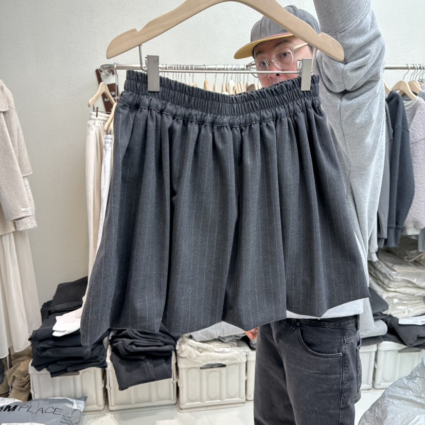 HUMMING BIRD東大門㊣代購女士新品休閑25秋冬人氣短褲褶皺HUMMING BIRD短褲圖色1