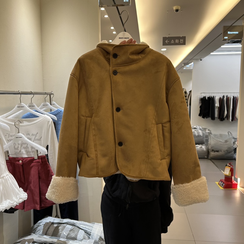 MOREMORE東大門㊣實拍女裝新款25秋冬熱賣推薦夾克兩面穿雙面more more夾克圖色1