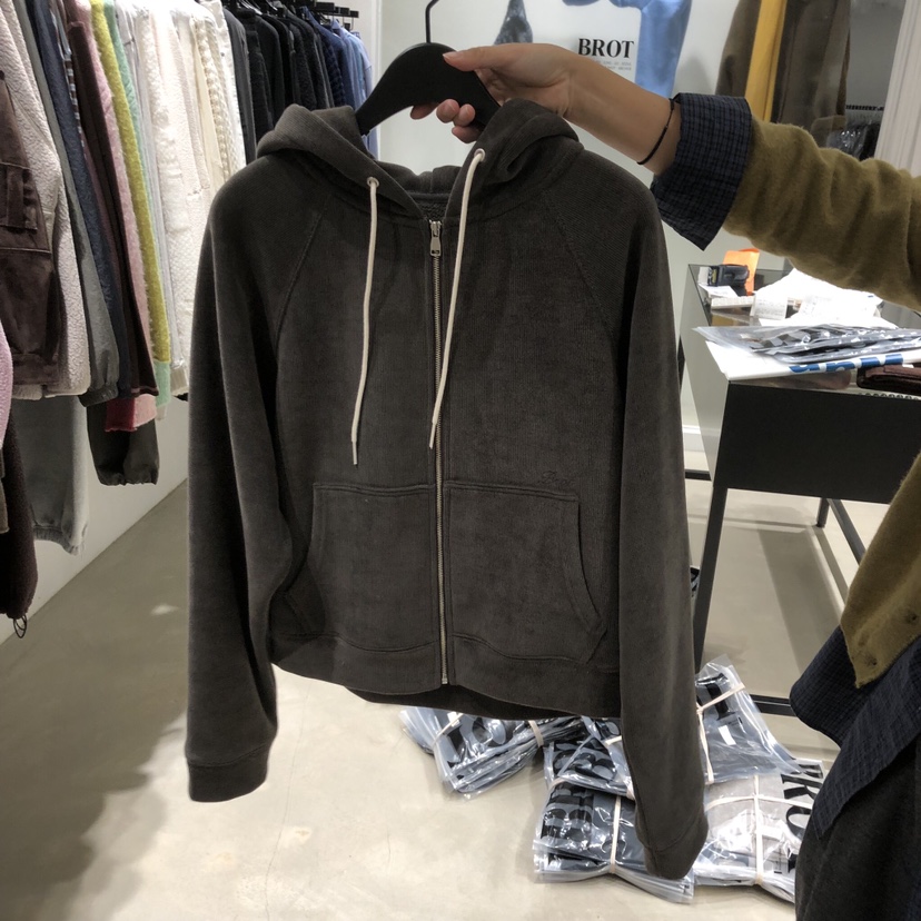 BROT東大門㊣直郵女裝新品人氣推薦休閑衛衣連帽拉鏈衫加絨BROT衛衣圖色2