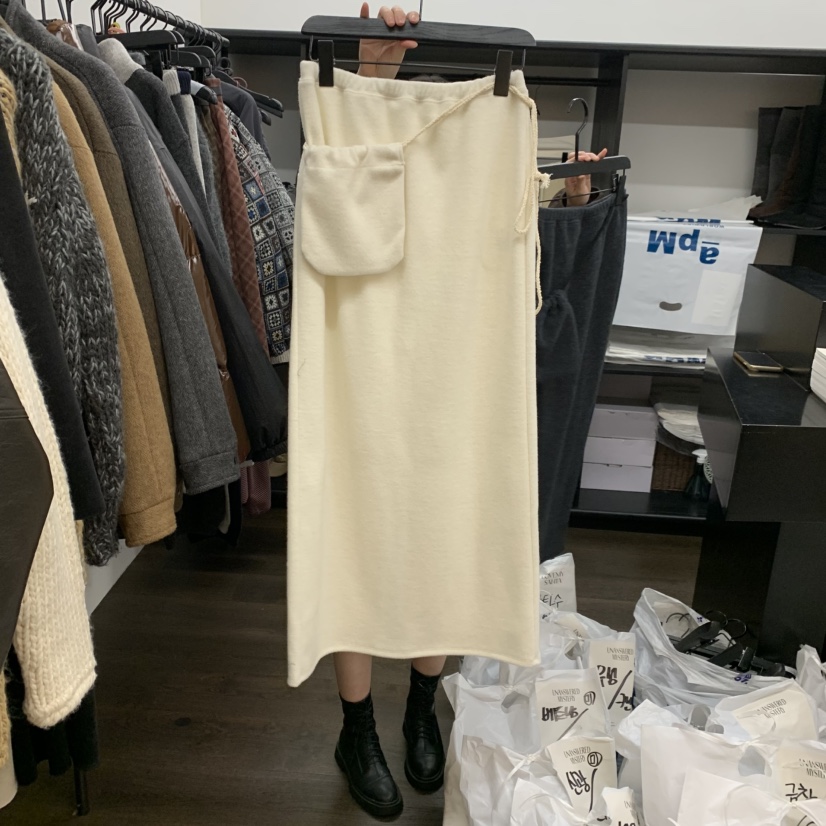 UNANSWERED-MYSTERY東大門㊣實拍女士新款職業長裙口袋含包UNANSWERED-MYSTERY長裙圖色1