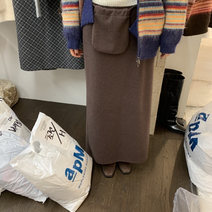 UNANSWERED-MYSTERY東大門㊣實拍女士新款職業長裙口袋含包UNANSWERED-MYSTERY長裙圖色3