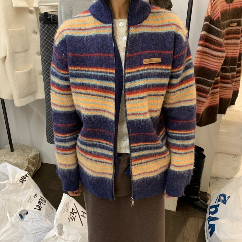 UNANSWERED-MYSTERY東大門㊣直郵女裝新品時尚休閑毛衣拉鏈UNANSWERED-MYSTERY毛衣圖色1