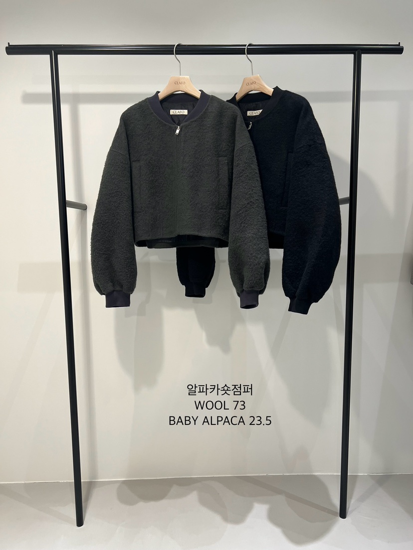 CLAFO韓國直郵㊣女士新品時尚推薦人氣25秋冬職業休閑夾克羊駝CLAFO夾克