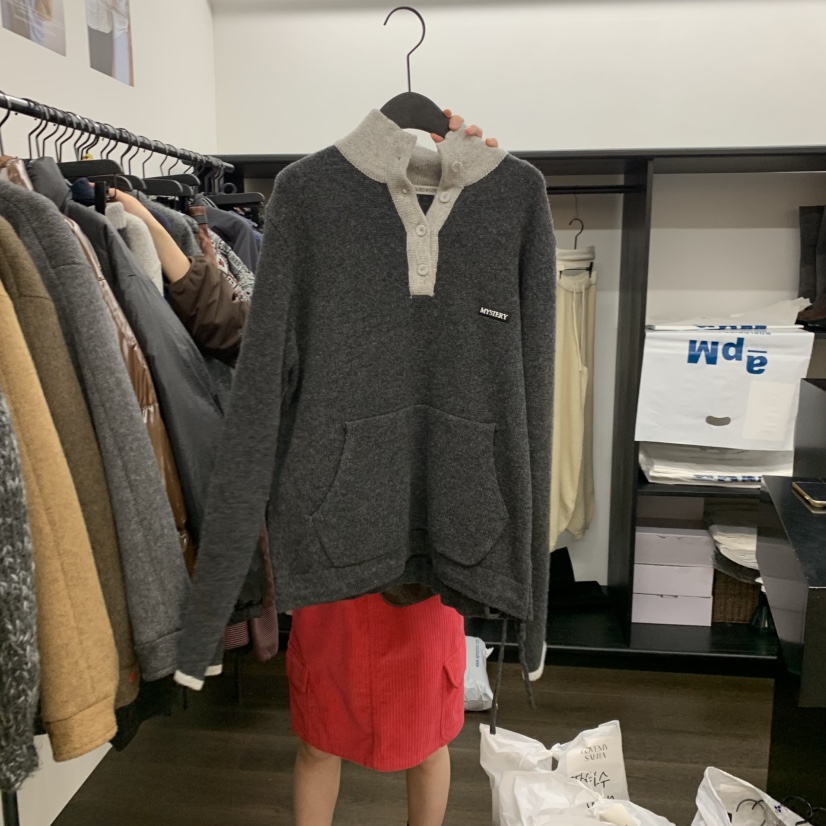 UNANSWERED-MYSTERY韓國直郵㊣女裝新款熱賣25秋冬衛衣拉鏈UNANSWERED-MYSTERY衛衣圖色1