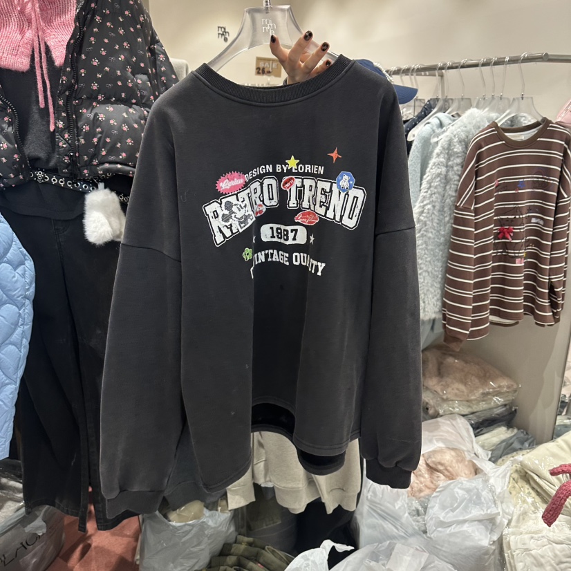 MIMME韓國代購㊣女士新品人氣時尚職業熱賣推薦25秋冬衛衣加絨MIMME衛衣圖色2