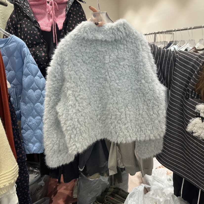 MIMME韓國代購㊣女士新款熱賣推薦職業25秋冬休閑短款大衣皮草MIMME短款大衣